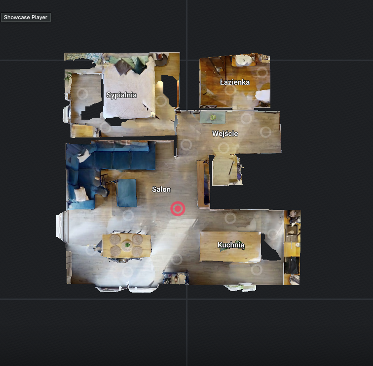 Rzut kondygnacji wygenerowany ze spaceru Matterport