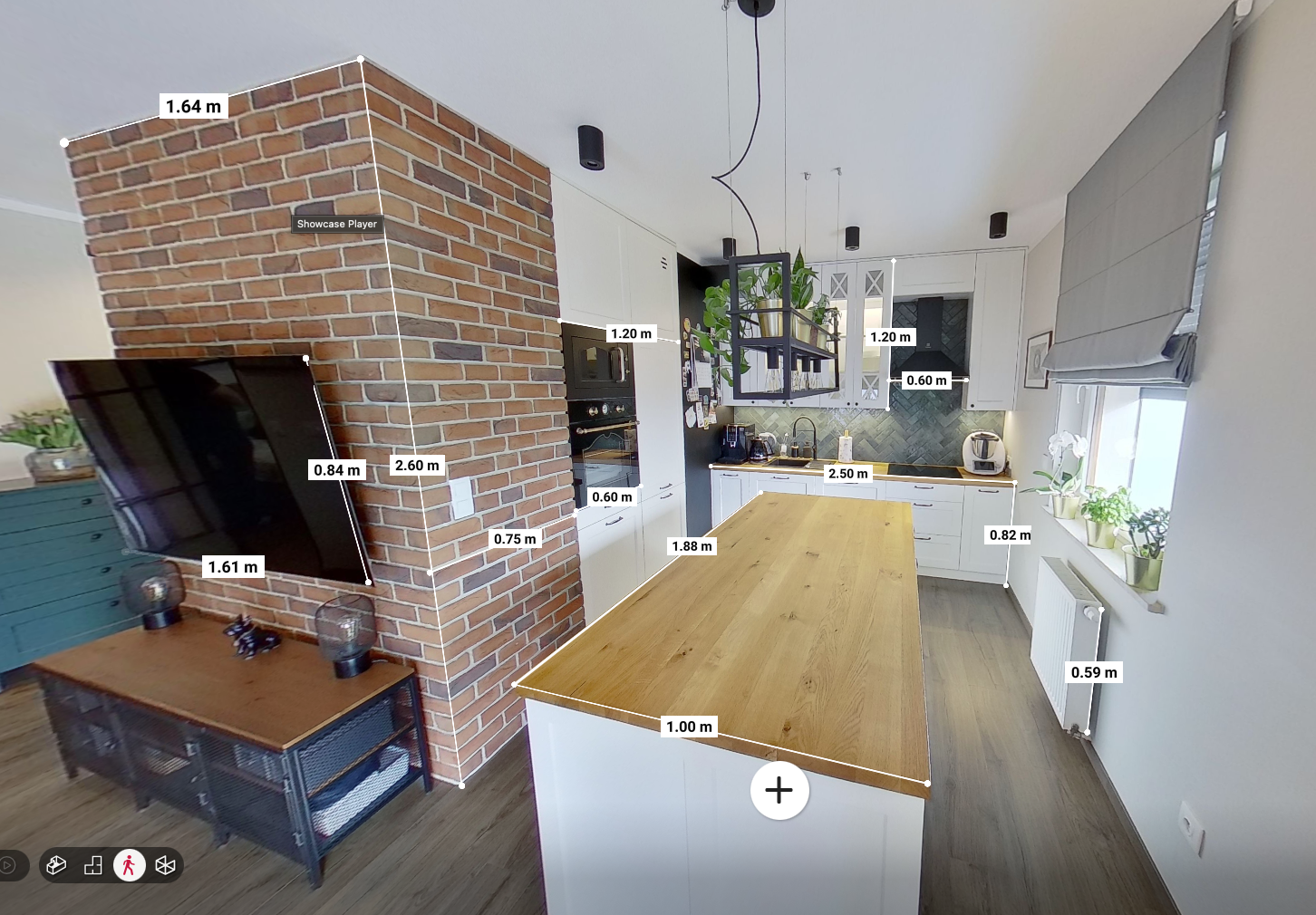 Pomiary bezpośrednio w spacerze Matterport